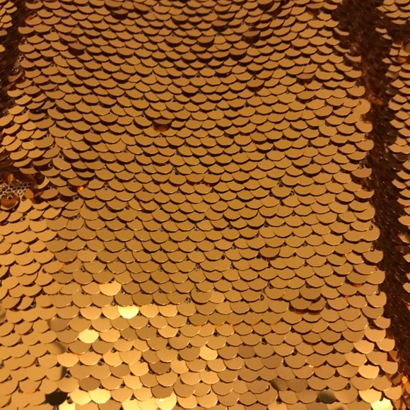 NWT Talbots Sequin Pencil Skirt Sandalwood Gold Metallic Holiday Party Sparkle 0 - Picture 8 of 8